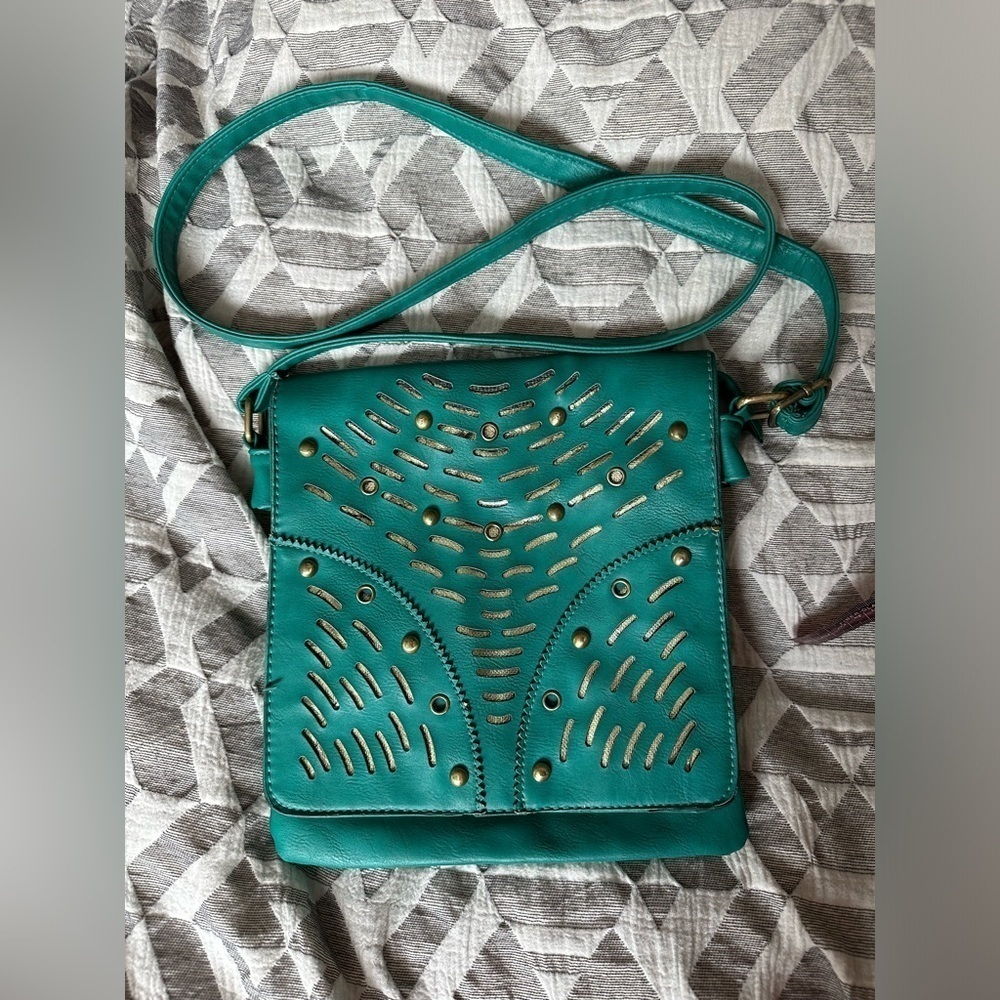 Marine and Gold cross body purse